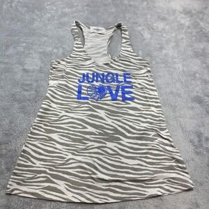 SoulCycle Women XS Grey Zebra Jungle Love Racerback Tank Top Activewear Graphic